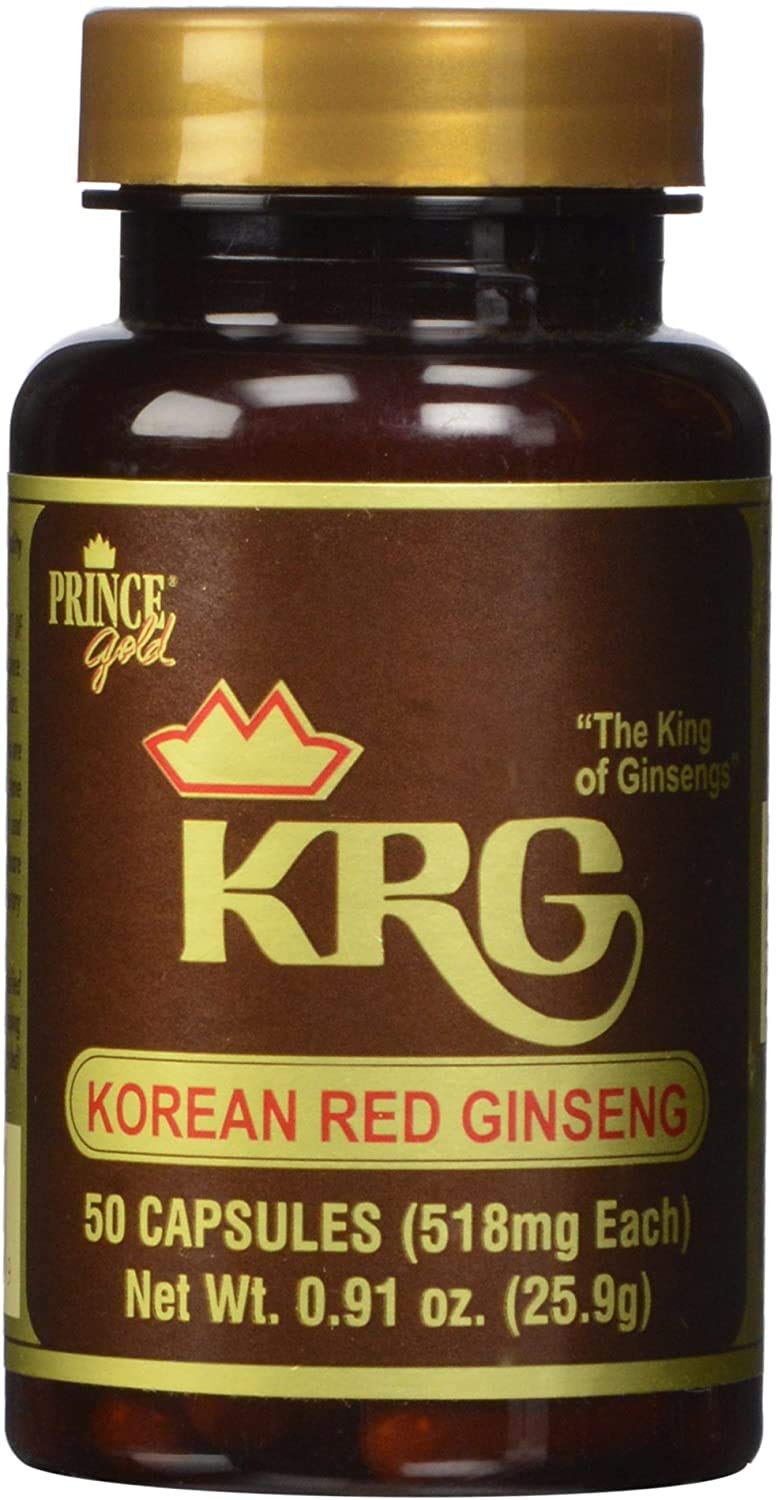 Prince Of Peace Prince Gold KRG Korean Red Ginseng, 2 Pack - 50 Capsules Each - Promotes Overall Health and Reduces Str