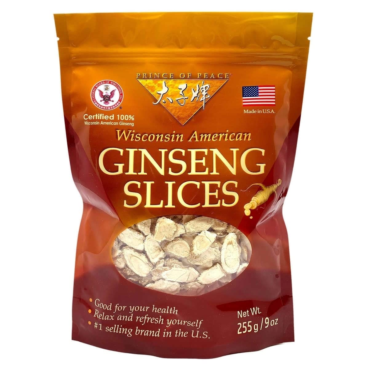 Prince Of Peace Pure Ginseng Slices for Men & Women 100% Wisconsin American, Stress Relief, Enhanced Energy, 9 Ounce, 2
