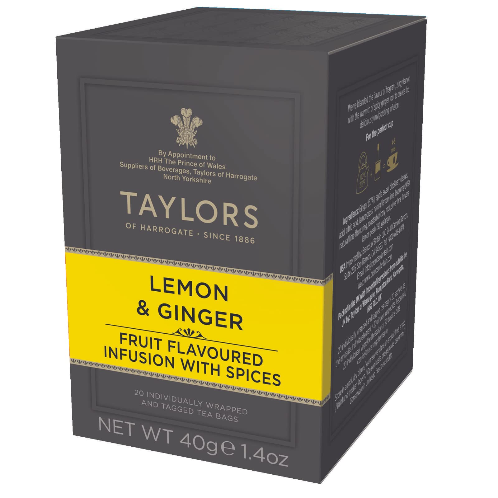 Taylors of Harrogate Lemon & Ginger Herbal Tea for Digestive Health, Perfect for Cold Season Drinks
| Taylors of Harrog