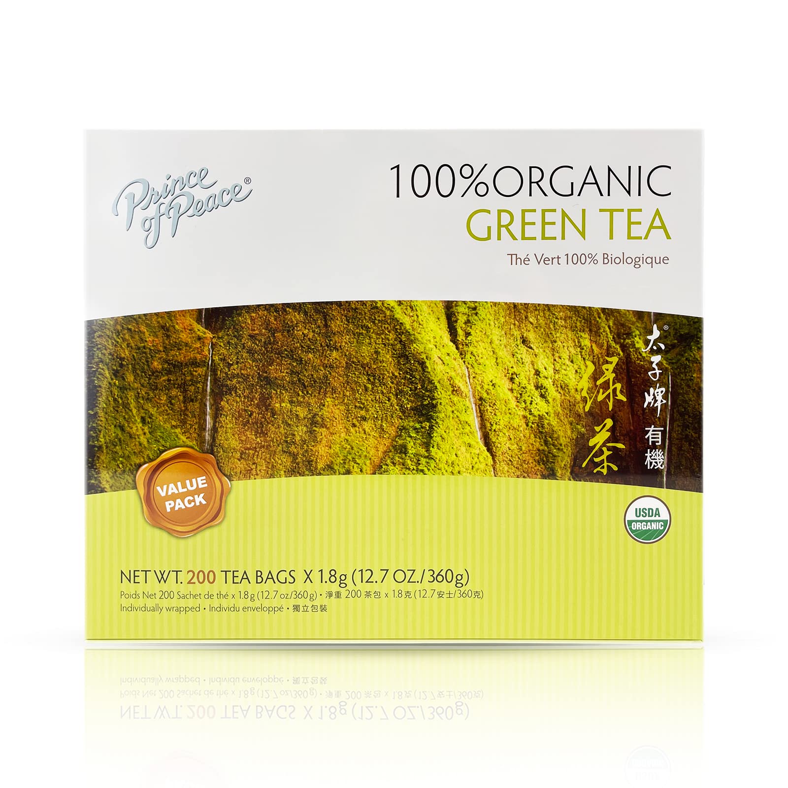 Prince Of Peace 100% Organic Green Tea, Best Value Family Size, USDA Organic for Health-Conscious Families