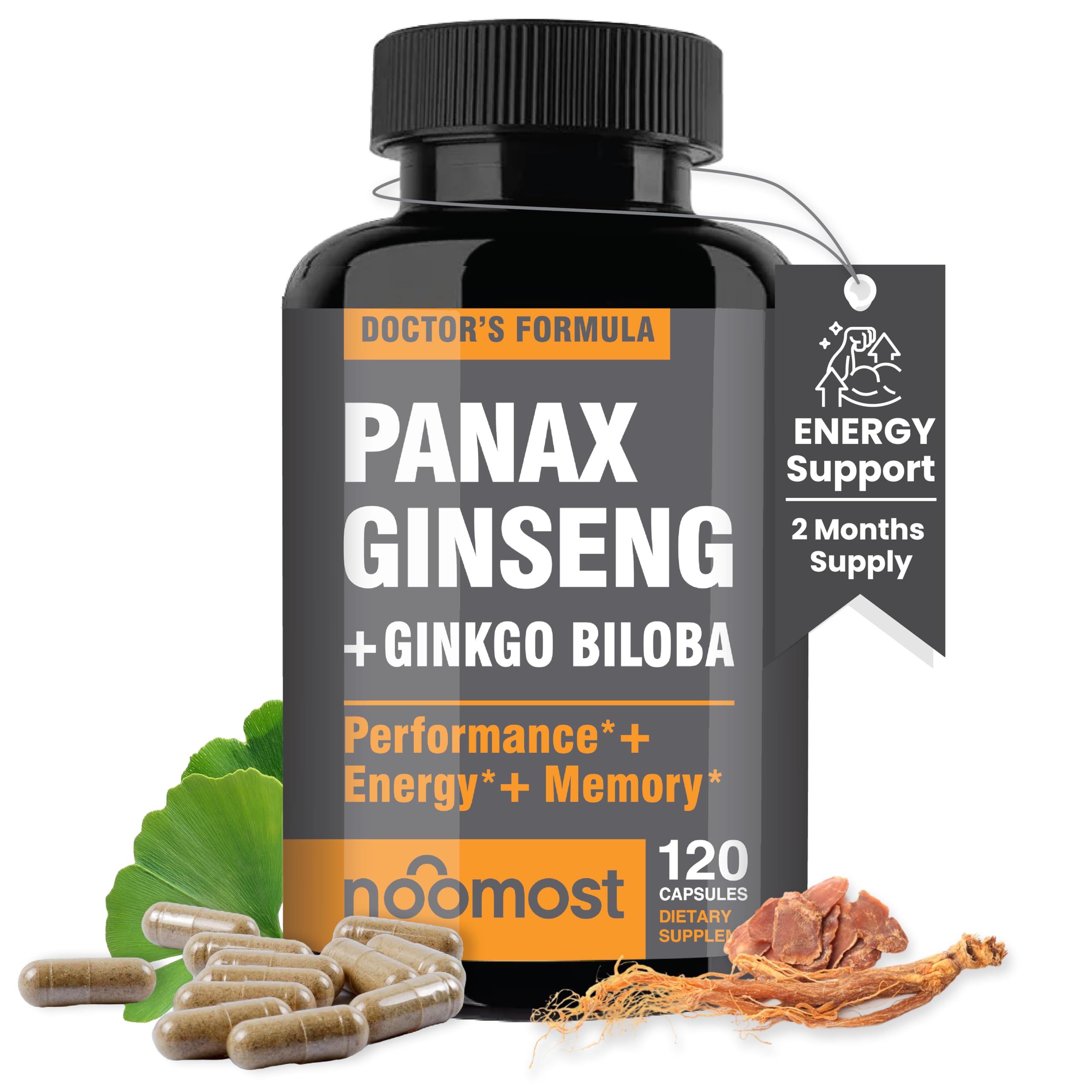 Authentic Korean Red Panax Ginseng Ginkgo Biloba for Energy and Focus
| Ginseng Root Extract Powder 1000mg (10% Ginseno